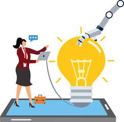 Development Businesswoman, Artificial intelligence, automation and machine learning