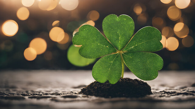 Green ireland clover leaf st Patrick day celebration