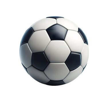 black and white Soccer ball realistic football Isolated on transparent Background png