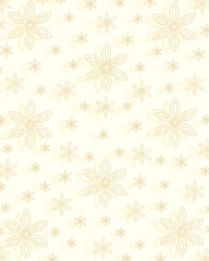 Tropical flower Wallpaper, Luxury nature flowers pattern design, Golden banana flower line arts, Hand drawn outline design for fabric , print, cover, banner and invitation, Vector illustration.