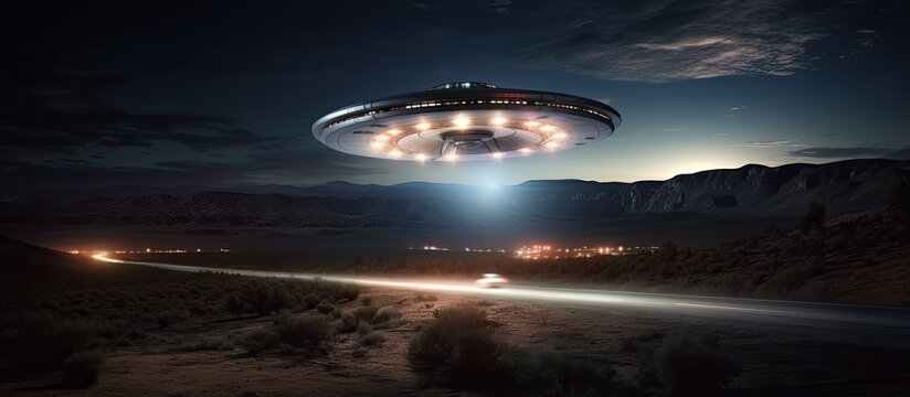 Nighttime surveillance recording of unidentified flying object (UFO) in Area 51, with alien evidence and FBI investigation.