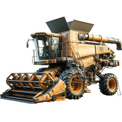 farmer crop harvester machine Isolated on transparent background PNG