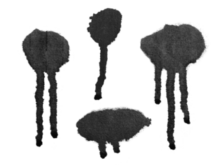 Black spray paint with drips