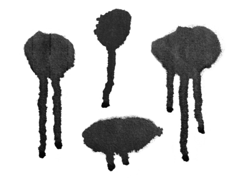 Black spray paint with drips