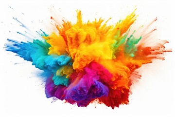 A vibrant burst of paint on a clean white background. Perfect for adding a splash of color to any project