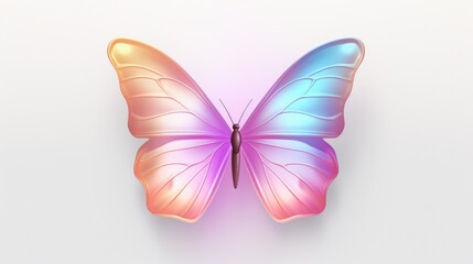 A beautiful pink and blue butterfly on a plain white background. Perfect for adding a touch of nature and color to any project
