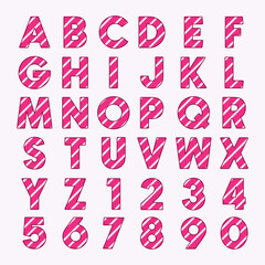 Christmas decoration alphabet illustration, Buffalo Plaid, Leopard, Cheetah, pink. green, red