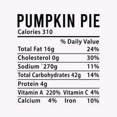 Nutrition Facts Thanksgiving Candied Yams EPS illustration cut file for cutting machine