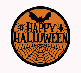 Happy Halloween Tiered Tray 3d Street Sign laser cut Illustration Gnome