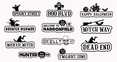 Happy Halloween Tiered Tray 3d Street Sign laser cut Illustration Gnome