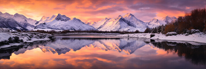 The First Sip of Inspiration  Coffee with a Breathtaking View of Sunrise Over Snow-Capped Mountains