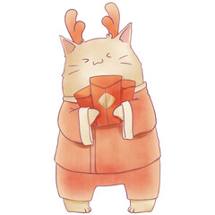 Luna New Year Lovely Chinese Cat hold A Red Envelope