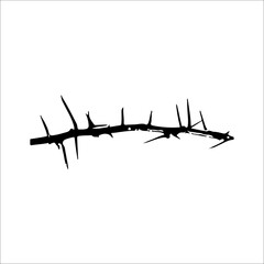 vector illustration of thorny tree twig