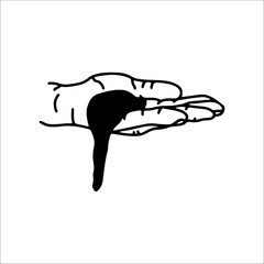 vector illustration of hand with blood