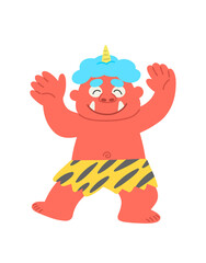 楽しそうに踊っている赤鬼