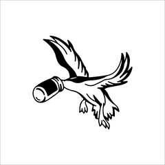 vector illustration of a bird in flight