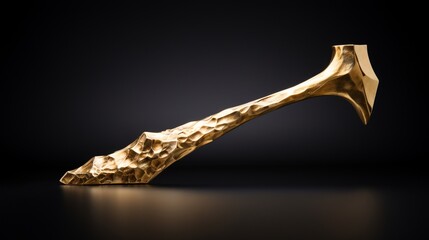 a gold axe, capturing its luxurious appearance and functional design, perfectly isolated against a clean white backdrop for a touch of elegance.