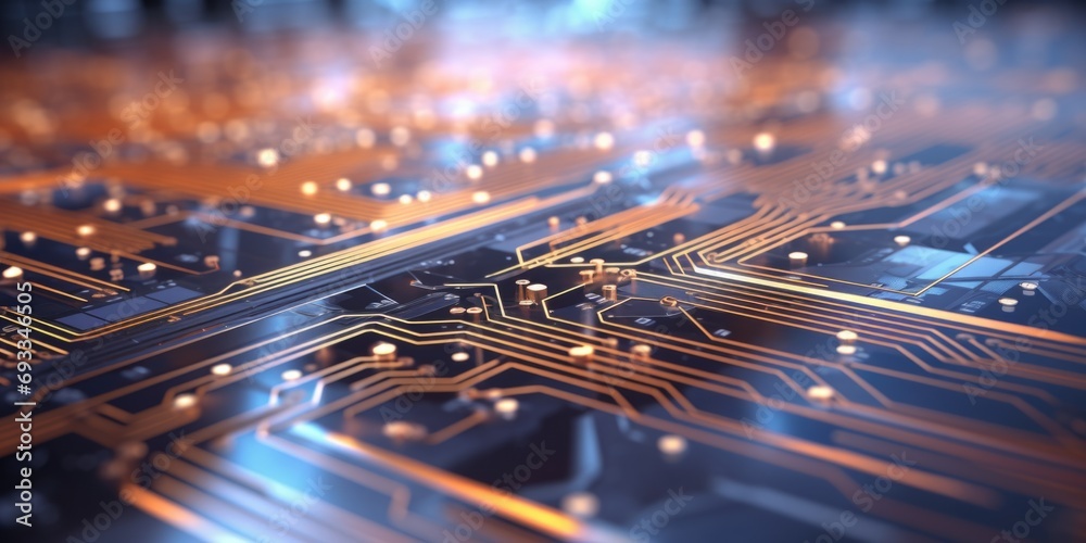 Aufkleber an up-close view of an electronic circuit board. ideal for technology-related projects and illustrat