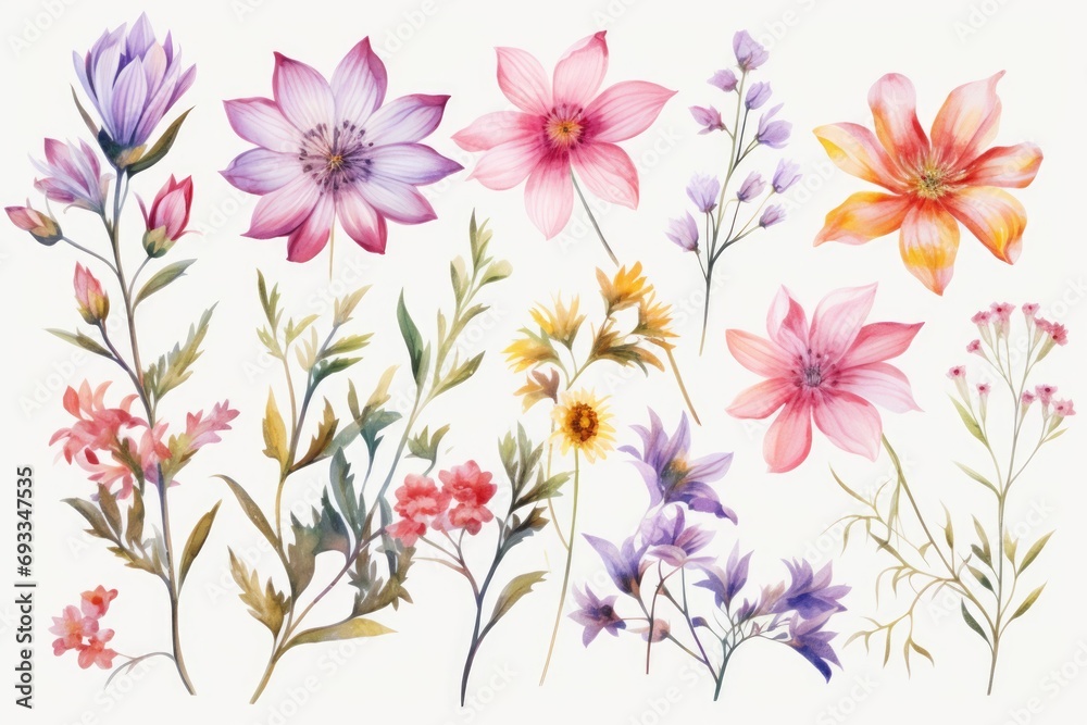 Poster A group of flowers arranged closely together. Perfect for adding a touch of nature to any project