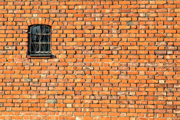 Window on a bricks wall