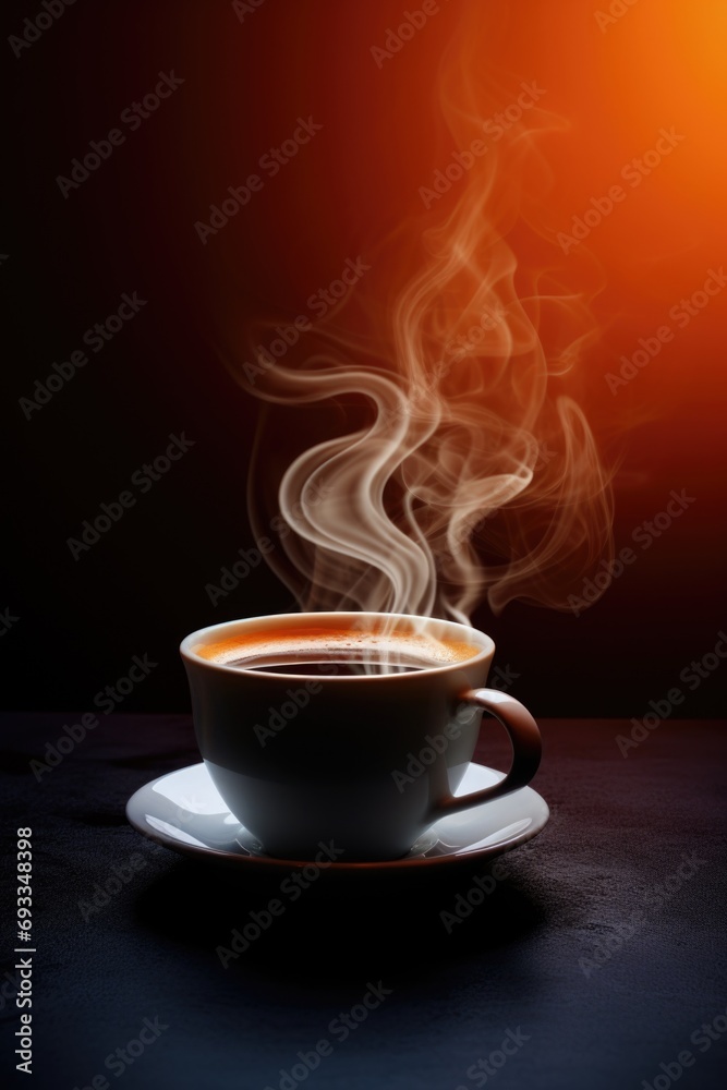 Aufkleber a cup of coffee with steam rising out of it. perfect for adding a cozy and warm touch to your design