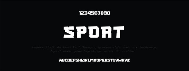Sport Modern abstract digital alphabet font. Minimal technology typography, Creative urban sport fashion futuristic font and with numbers. vector illustration	
