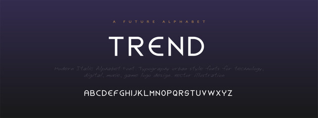 Trend Abstract Quality font alphabet. Minimal modern urban fonts for logo, brand etc. Typography typeface with small and capital alphabet and number. vector illustration