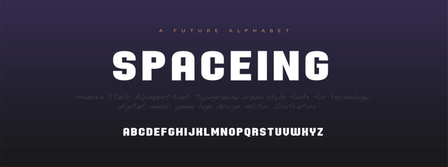 Abstract sport modern alphabet fonts. Typography technology electronic sport digital game music future creative font. vector illustration