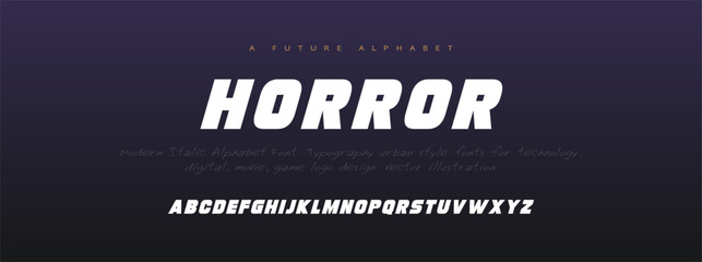 Modern abstract digital alphabet font. Minimal technology typography, Creative urban sport fashion futuristic font and with numbers. vector illustration