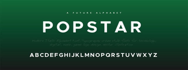 Modern minimal abstract alphabet fonts. Typography technology, electronic, movie, digital, music, future, logo creative font. vector illustration