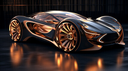 Luxury Silver 3D Sports Car