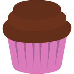 Flat Cupcake Illustration