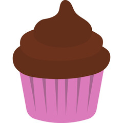 Flat Cupcake Illustration