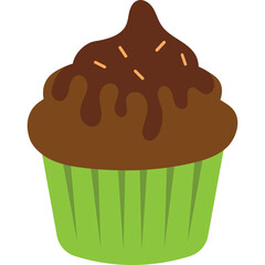 Flat Cupcake Illustration