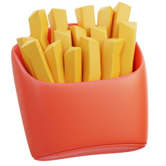 French fries Fast Food 3D Illustration