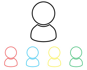 User icon vector. Profile icon sign symbol in trendy flat style. Set elements in colored icons. Profile vector icon illustration isolated on white background