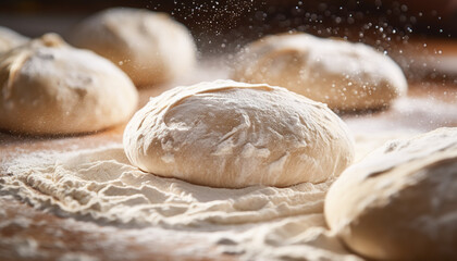 The visual appeal of dough rise, texture and the fermentation process - obrazy, fototapety, plakaty