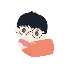 set of cute little child pose vector elements drawing