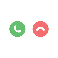 Answer and decline phone call buttons. Vector illustration icon. Phone call. Telephone sign.