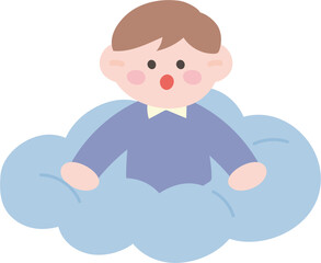 set of cute little child pose vector elements kid