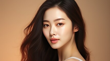 Fototapeta premium Beautiful Asian woman with Korean makeup