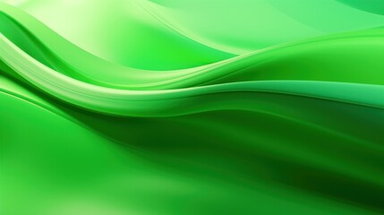 Fototapeta premium Bright green gradient waves, abstract motion background.