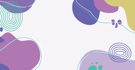 Modern trendy hand drawing various shapes and doodle objects abstract background.