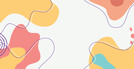 Modern trendy hand drawing various shapes and doodle objects abstract background.