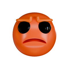 Very angry emoji 3d icon isolated on white background