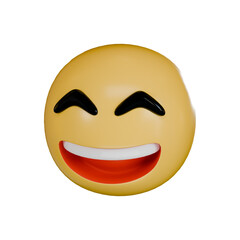 Funny emoji 3d icon isolated on white background