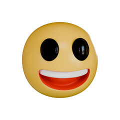 Hi emoji 3d icon isolated on white background
