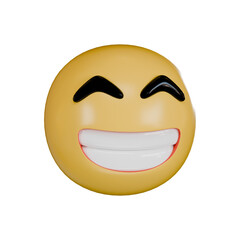Smile emoji 3d icon isolated on white background