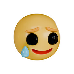 guilty emoji 3d icon isolated on white background