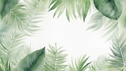 Fototapeta na wymiar Watercolor wallpaper, tropical leaf texture, elegant natural leaf pattern design,